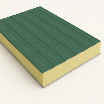 Стеновая сэндвич-панель с минеральной ватой 80 мм RAL 9003 в наличии в Оренбурге